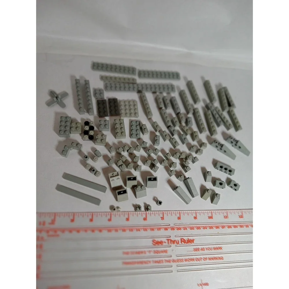LEGO Miscellaneous lot over 100 Grey pieces all sizes some vintage